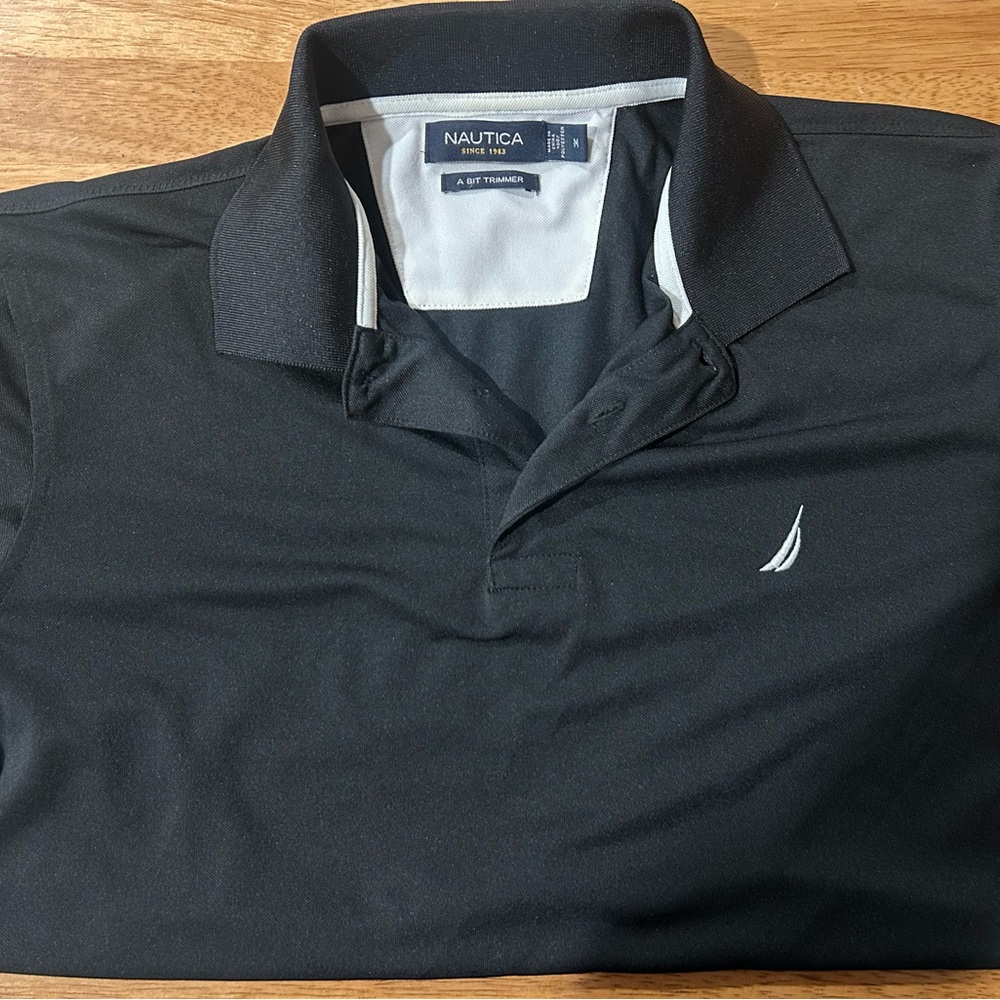 Nautica Men's Polo Shirt in Black and White